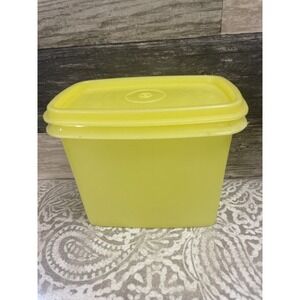 Vintage Tupperware rectangular Container  Yellow Lid Kitchen Storage replacement